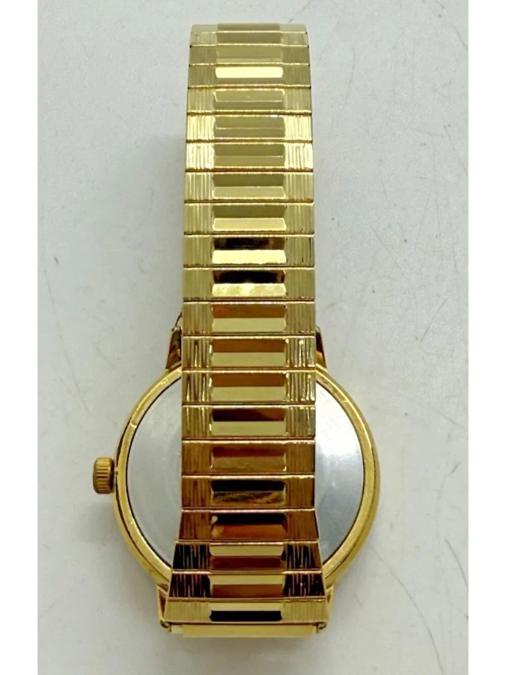Vtg 70s Original Timex Marlin Day & Date Mechanical Wind Watch Gold Tone Stretch